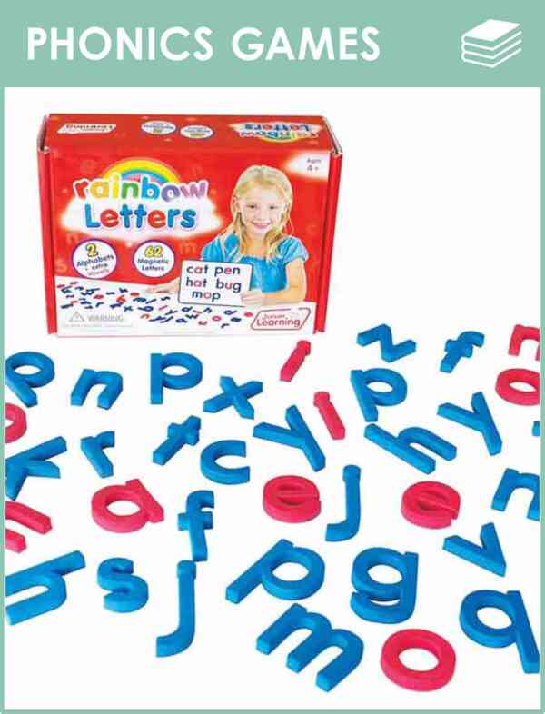 Rainbow Letters – Print, magnetic letters.