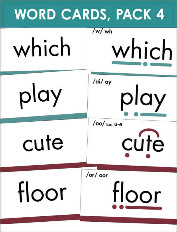 Word Cards, Pack 4 (Extended Code A)