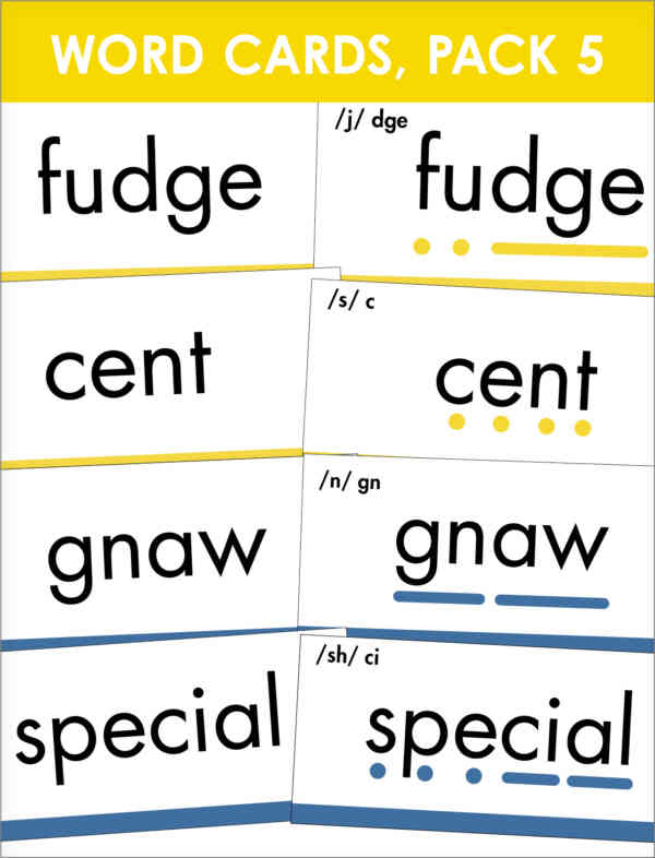 Word Cards, Pack 5 (Extended Code B)