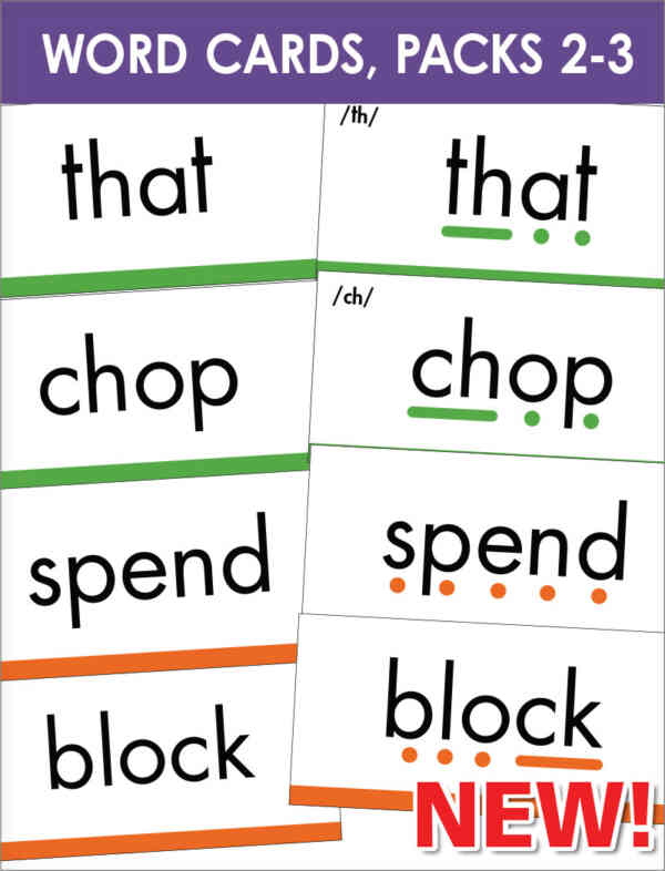 Word Cards, Packs 2–3 (Complex Code and Consolidation)